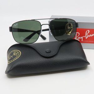 RB 3663 002/31 Ray-Ban Black/ Green Pilot Sunglasses